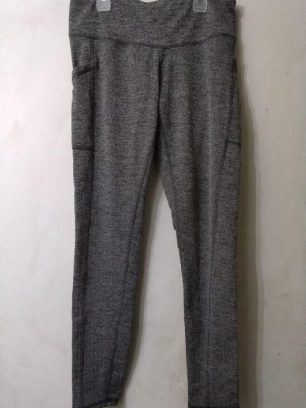 Champion Brand Activewear Women's Gray Knit Leggings w/ Side Pockets Size Large